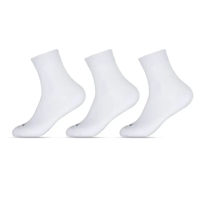 Três pares de meias esportivas cano longo Hoahi na cor branca para uso masculino, tamanho 39/43
